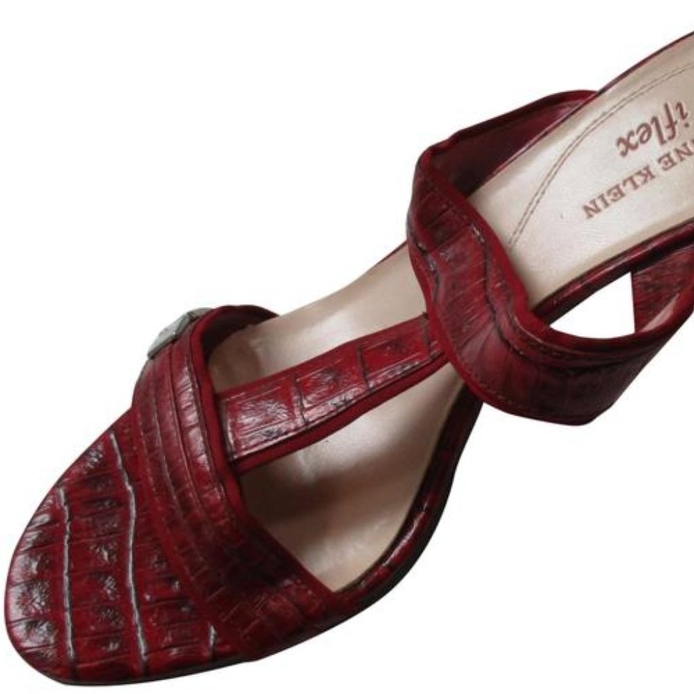 SAC*AK Anne Klein Charley Brick Red Croc Slip On